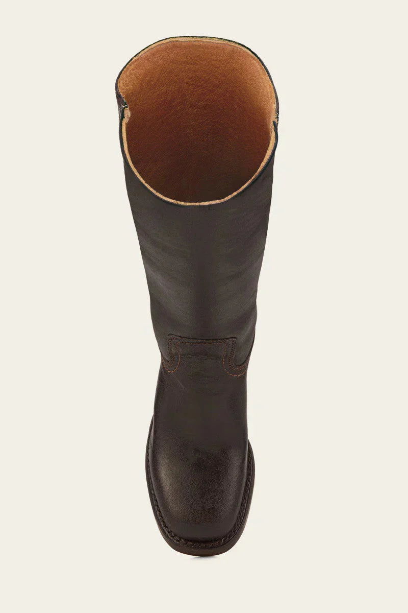 Women's tall boots with rounded toe and subtle lift