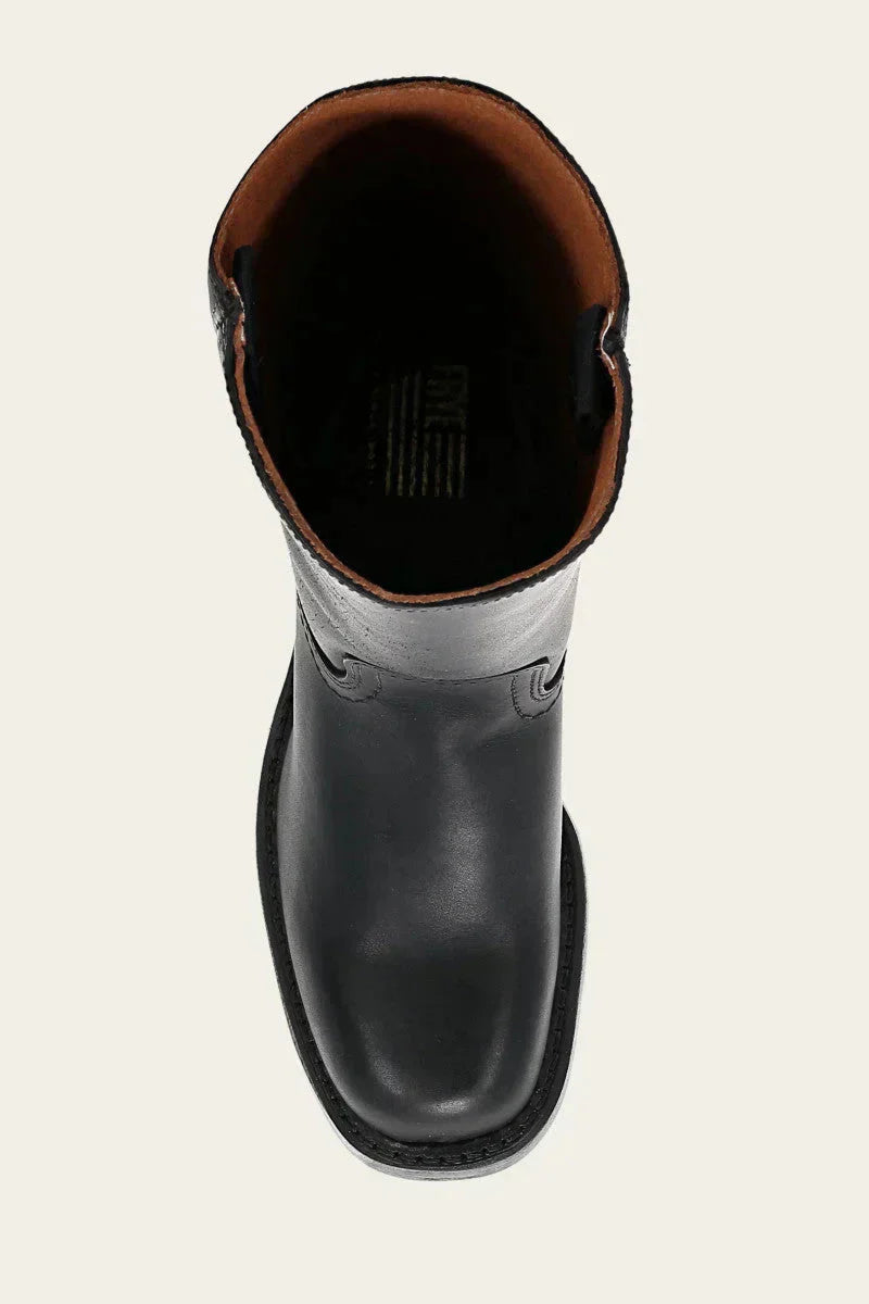 Women's tall boots with rounded toe and subtle lift
