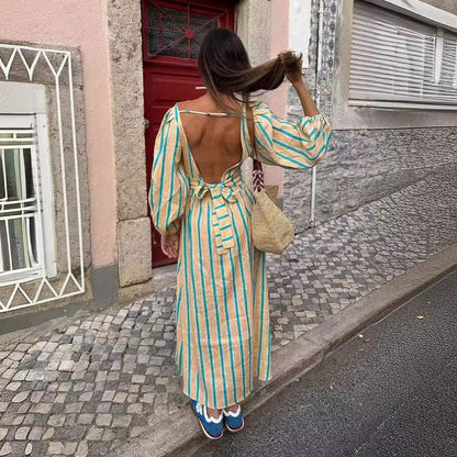 Women's long dress with loose cut