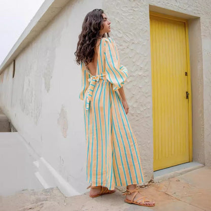 Women's long dress with loose cut