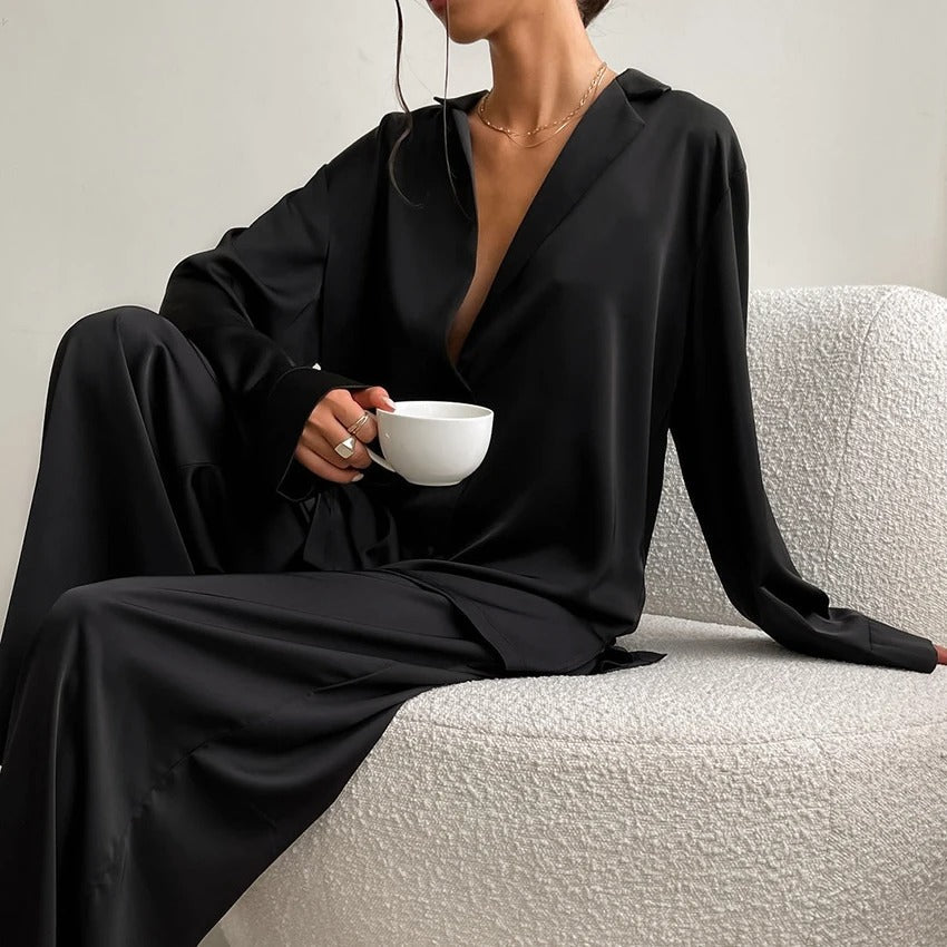 Xandra | Silky Elegance Oversized Pajama Set