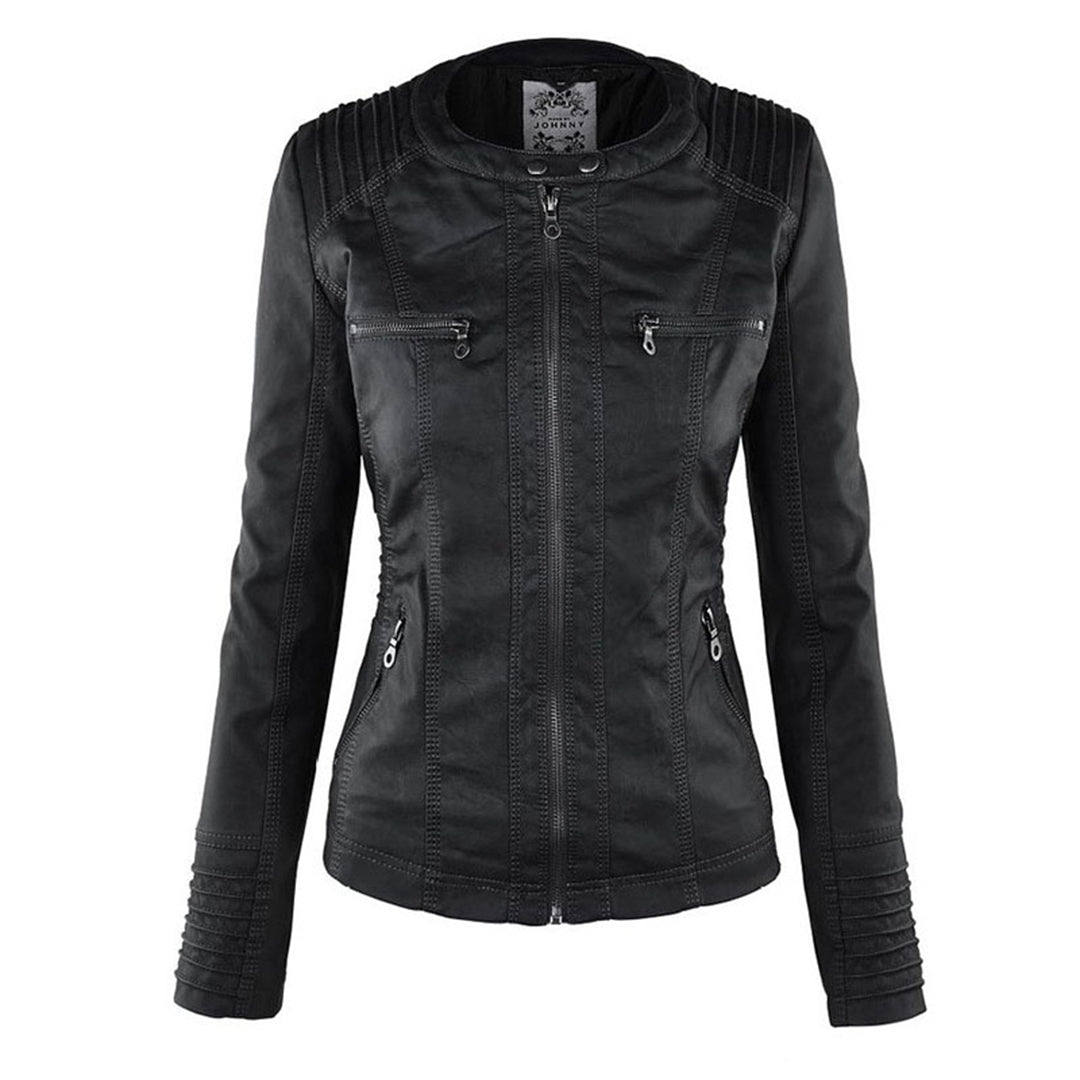 Holly | Vegan Leather Jacket With Detachable Hood