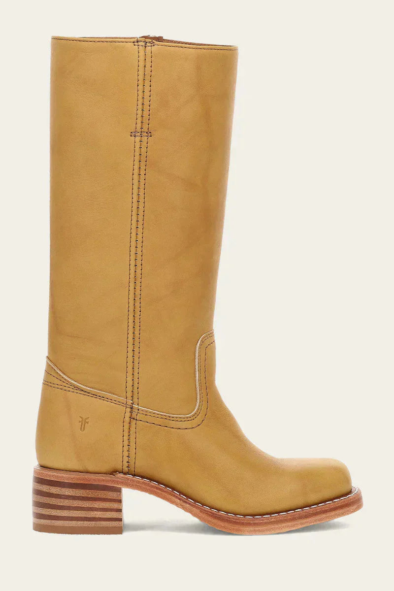 Women's tall boots with rounded toe and subtle lift