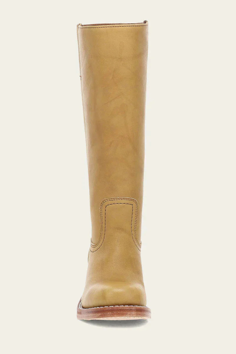 Women's tall boots with rounded toe and subtle lift