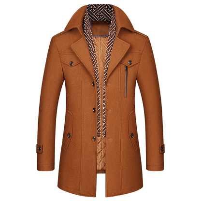 Ellan | Luxe Woolly Trench Coat for Men