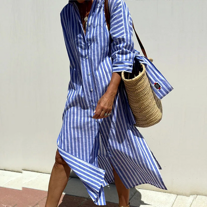 Kendra | Classic Striped Shirt Dress