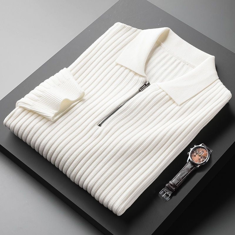 Harrison | Luxury Men's Polo Sweater with Zip