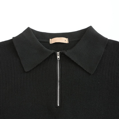 Davin | Knitted Half Zip Lapel Sweat For Men