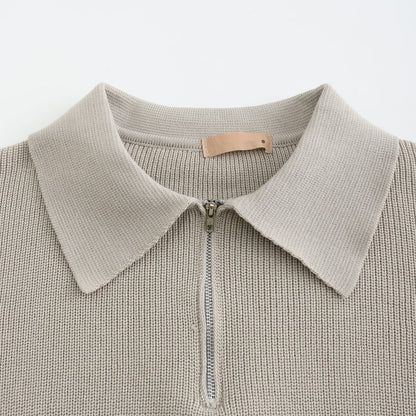 Davin | Knitted Half Zip Lapel Sweat For Men