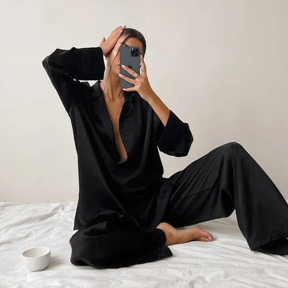 Xandra | Silky Elegance Oversized Pajama Set