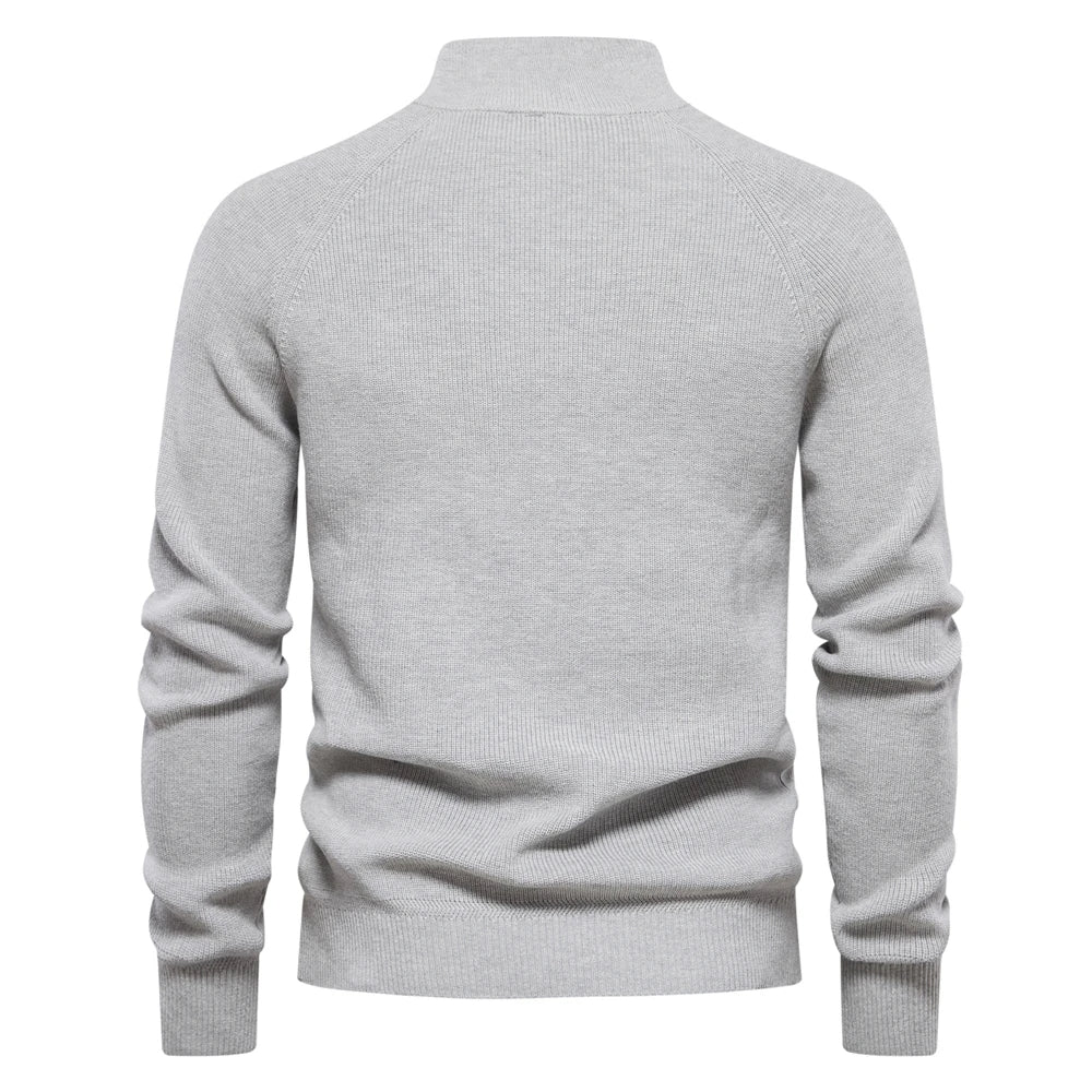 Titus | Quarter-Zip Quilted Ribbed Knit Sweater