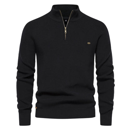 Titus | Quarter-Zip Quilted Ribbed Knit Sweater